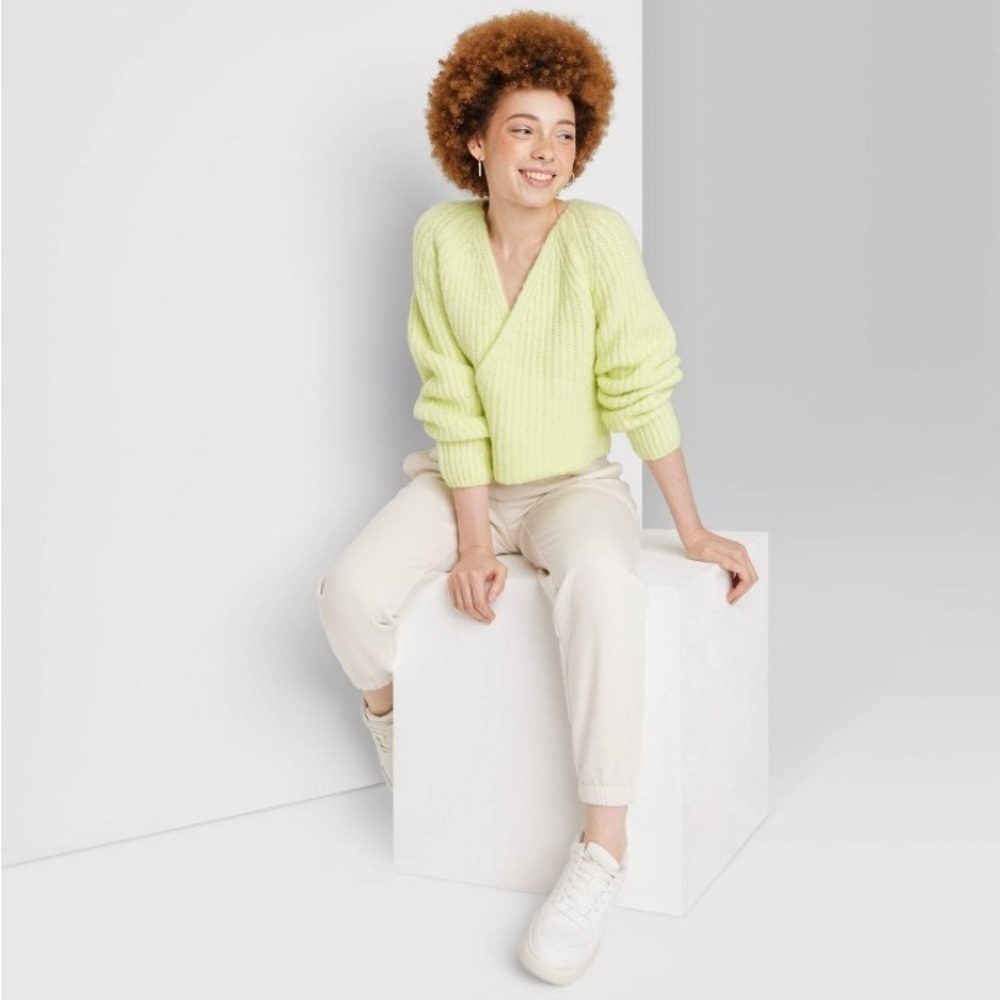 Women's Chunky Knit Wrap Sweater - Wild
Fable™ Lime Green L